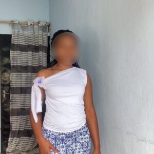 ensemble nova top (blanc) mini jupe motif