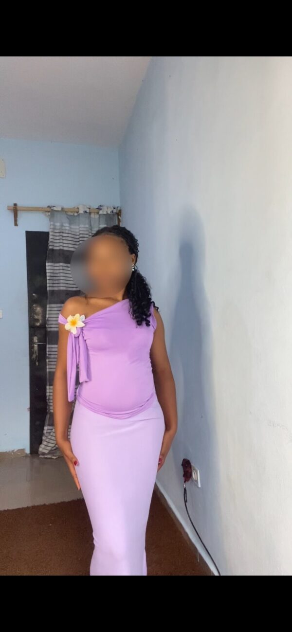ensemble nova top (violet ) maxi skirt violet lilas claire 