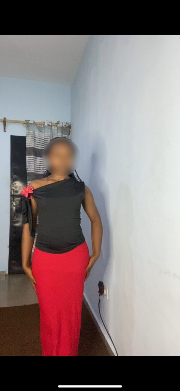 ensemble nova top (noir) maxi skirt rouge